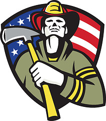 Image showing American Fireman Firefighter Emergency Worker 