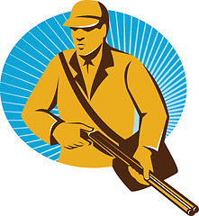 Image showing Hunter Hunting Shotgun Rifle Retro