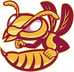 Image showing Angry Female Hornet Mascot Cartoon