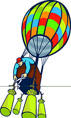 Image showing Man Cutting Ballast Hot Air Balloon