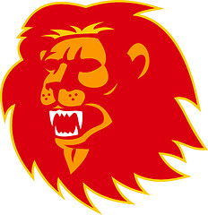 Image showing Angry Lion Head Roaring