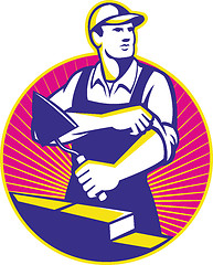 Image showing Mason Masonry Construction Worker Trowel