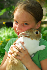 Image showing Gril with bunny