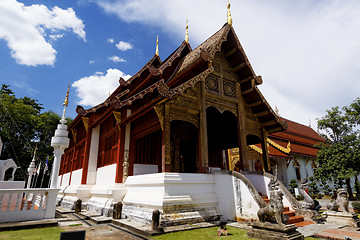 Image showing Old wooden church of Wat Lok Molee Chiang mai 