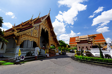 Image showing Old wooden church of Wat Lok Molee Chiang mai 