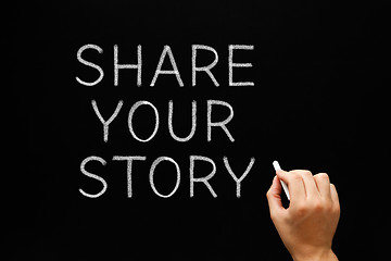 Image showing Share Your Story Blackboard