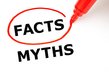 Image showing Facts Myths Concept Red Marker