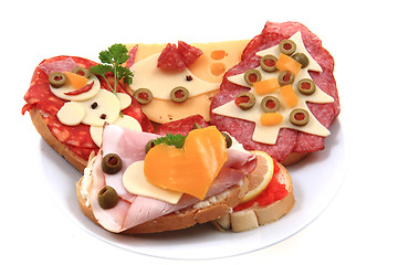 Image showing funny sandwiches for children