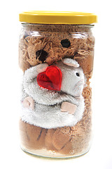 Image showing instant valentine toys in the glass bottle