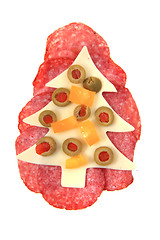 Image showing funny sandwich for chilren (christmas tree)