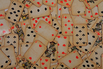 Image showing old poker cards texture 