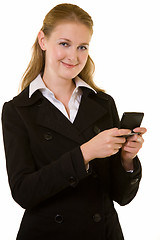 Image showing Business woman paging