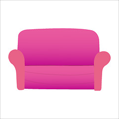 Image showing Red sofa on white background