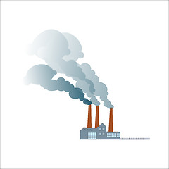 Image showing Smoking dirty polluting plant or factory