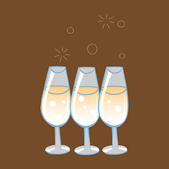 Image showing Celebratory glasses of champagne