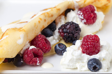 Image showing Crepe with berry fruits