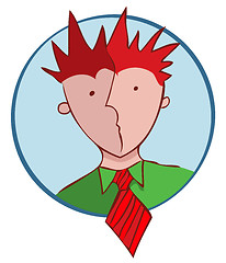 Image showing Portrait of a businessman with red hair and tie. vector