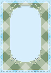 Image showing Vector checkered background with tracery frame