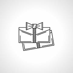 Image showing Black line vector icon for gift envelopes