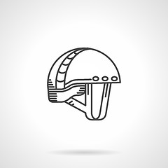 Image showing Black line vector icon for mountaineering helmet