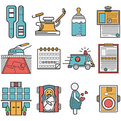 Image showing Flat vector icons set for gynecology