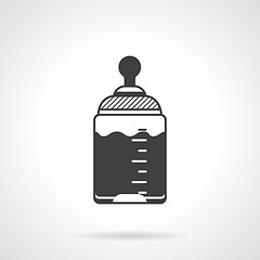 Image showing Baby bottle black vector icon