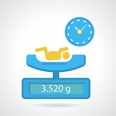 Image showing Flat color vector icon for weighing a newborn