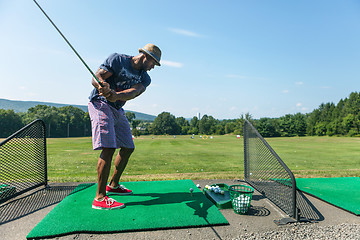 Image showing Golf Practice at the Driving Range