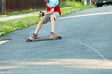 Image showing Longboarder Teen