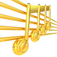 Image showing 3D music note on staves