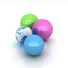 Image showing Pilates fitness ball and earth