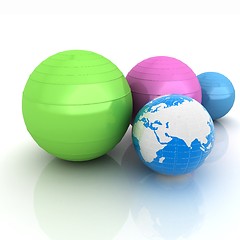 Image showing Pilates fitness ball and earth