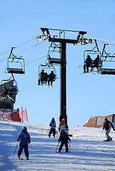 Image showing Downhill skiing