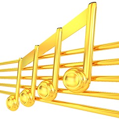 Image showing 3D music note on staves