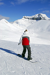 Image showing Mountains snowboarding