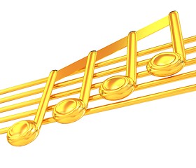 Image showing 3D music note on staves