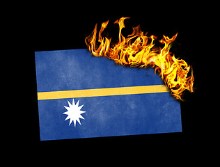 Image showing Flag burning - Nauru