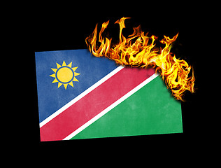 Image showing Flag burning - Namibia