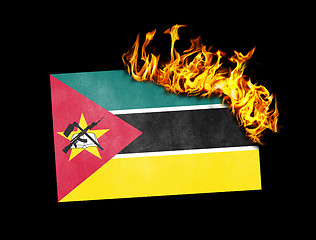 Image showing Flag burning - Mozambique