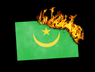 Image showing Flag burning - Mauritania