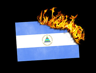 Image showing Flag burning - Nicaragua