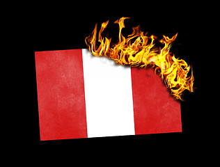Image showing Flag burning - Peru