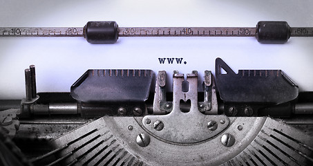 Image showing Vintage inscription made by old typewriter