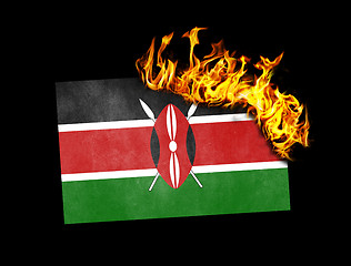 Image showing Flag burning - Kenya