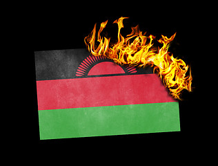 Image showing Flag burning - Malawi