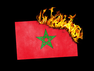 Image showing Flag burning - Morocco