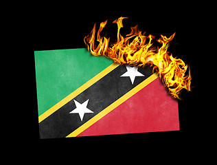 Image showing Flag burning - Saint Kitts and Nevis