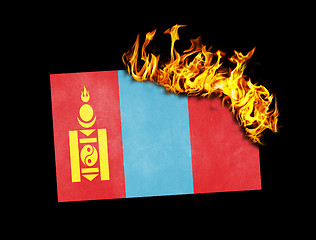 Image showing Flag burning - Mongolia