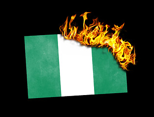 Image showing Flag burning - Nigeria