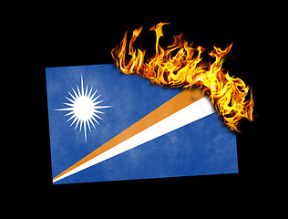 Image showing Flag burning - Marshall Islands